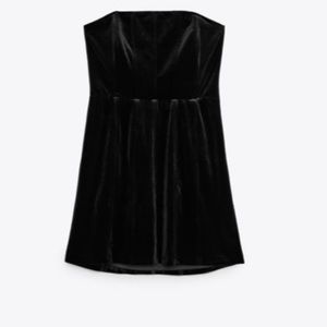 Black Velvet Strapless Corset Zara Mini Dress